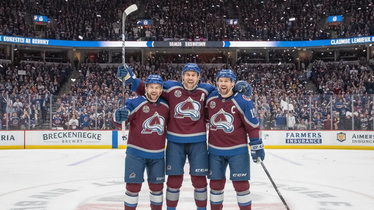 Joe Sakic hits the ice as&hellip;