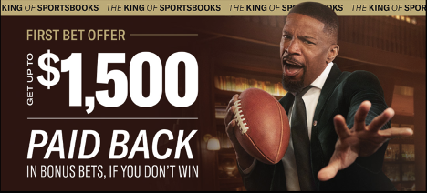 BetMGM First bet offer. Get up to $1,500 which can be paid back in bonus bets, if you don't win.